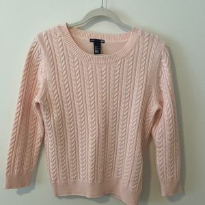 H&M Basic 3/4” Sleeve Pink/Peach Sweater “Like New” Condition, Size Medium